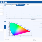 English iSpecField spectral acquisition software showing reflectance and color analysis